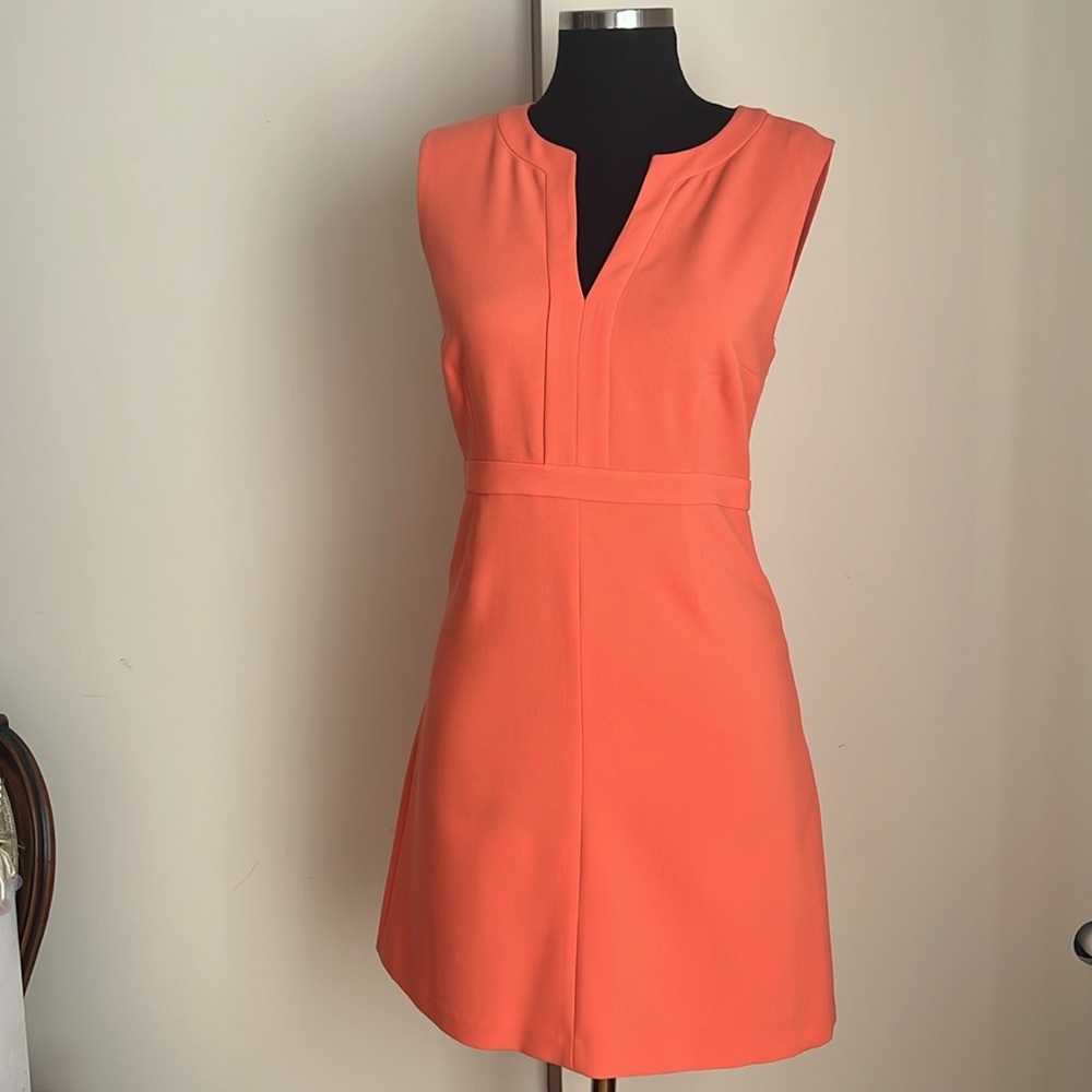Diane von Furstenberg melon sleeveless sheath midi dress size 4